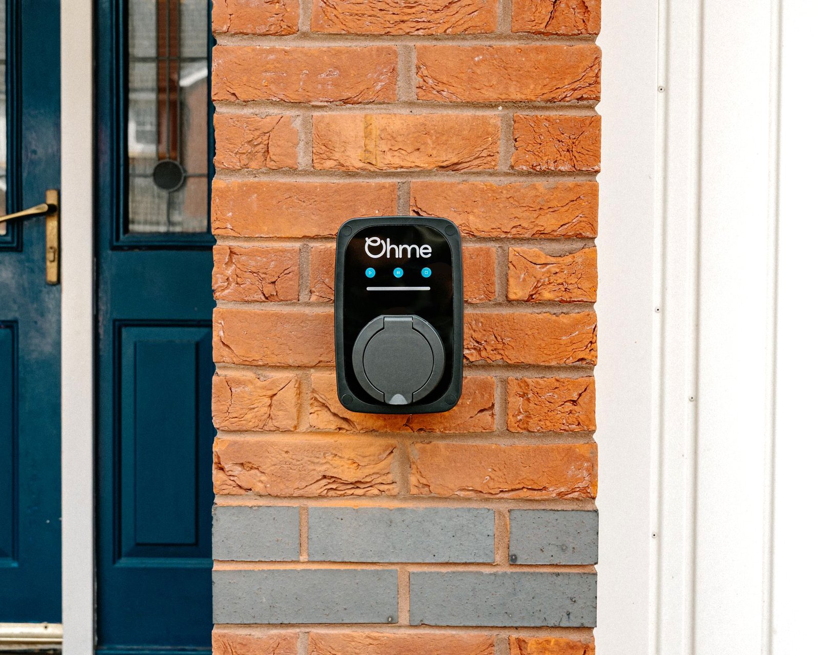 Ohme ePod EV charger installed on external wall